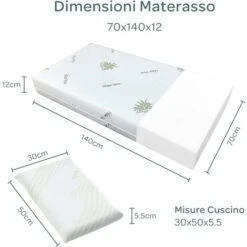 MATERASSO BABY PER LETTINO COMPLETO DI GUANCIALE 70X140X13 CM CON GUANCIALE 9 MATERASSO BABY PER LETTINO COMPLETO DI GUANCIALE 70X140X13 CM CON GUANCIALE -Cameretta Per Bambini 50986092 3
