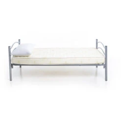 LETTO IN FERRO CON RETE COMPLETO DI MATERASSO E CUSCINO GRIGIO -Cameretta Per Bambini 51192155 2