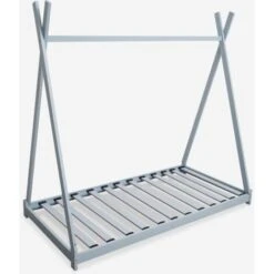 Lettino Montessori Tenda Capanna Letto Bambini In Legno 80x160cm Tipee Grigio -Cameretta Per Bambini 51909808 3