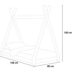 Lettino Montessori Tenda Capanna Letto Bambini In Legno 80x160cm Tipee Grigio -Cameretta Per Bambini 51909808 5