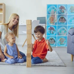 Relaxdays Scaffale Componibile Da Cameretta, 2 Aste Appendiabiti, Disegni Animali, HxLxP: 145x110x37 Cm, Incastro, Blu -Cameretta Per Bambini 51983945 3