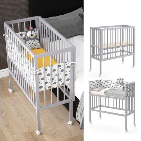 Letto Per Allattamento „Sophie“ Grigio Con 2 Sponde E Materasso VitaliSpa 4 Letto Per Allattamento „Sophie“ Grigio Con 2 Sponde E Materasso VitaliSpa - immagine 2