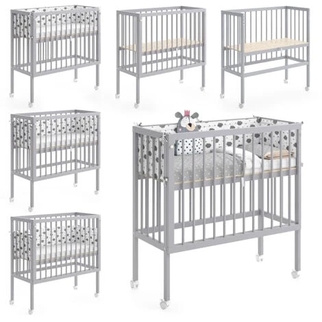 Letto Per Allattamento „Sophie“ Grigio Con 2 Sponde E Materasso VitaliSpa 6 Letto Per Allattamento „Sophie“ Grigio Con 2 Sponde E Materasso VitaliSpa - immagine 4