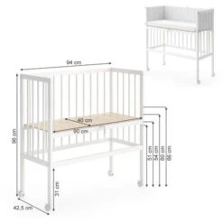 Letto Per Allattamento „Sophie“ Bianco Con Materasso E Paracolpi VtaliSpa -Cameretta Per Bambini 52467330 3