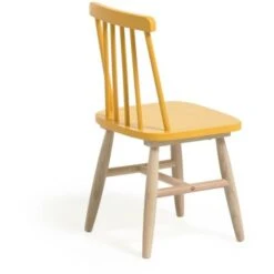 Kave Home - Sedia Per Bambini Tressia Legno Massiccio Caucciù Con Finitura Senape E Naturale -Cameretta Per Bambini 52541513 3
