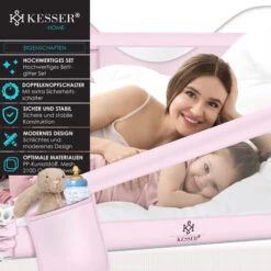 KESSER® Sponda Da Letto Protezione Per Letto Sponda Da Letto Bambini Sponda Da Culla Barriera Letto Per Bambini Rosa (de), 200cm (de) -Cameretta Per Bambini 52788907 2