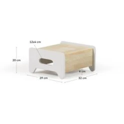 Kave Home - Sgabello Per Bambini Cecilia In Legno Massello Di Pino Naturale E Bianco FSC MIX Credit -Cameretta Per Bambini 53042194 3