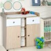 Nova Mobile Fasciatoio 2 Cassetti 3 Ripiani Aperti 2 Scomparti Con Ante Legno Faggio -Cameretta Per Bambini 53989687 1
