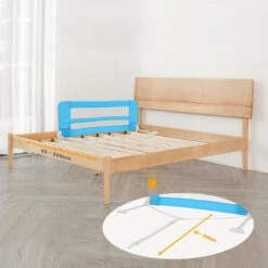 Leogreen Barra Di Protezione Letto Bambini, Cancelletto Letto Pieghevole Per Bambini, 1,02 Metri, Blu, Materiale: Tessuto In Nylon -Cameretta Per Bambini 54376729 5