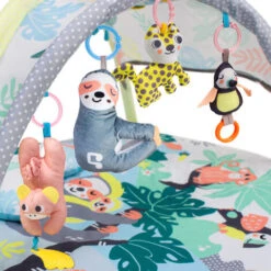 Leogreen Tappetino Attività Per Bambini, Palestrina Multiattivita' Scoperta, 6 Giocattoli, Per Neonati Da 0+ Mesi, 40 Palline Con Borsa, 85x85x49cm, Mondo Animale -Cameretta Per Bambini 54376892 2