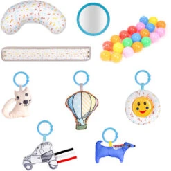 Leogreen Tappetino Attività Per Bambini, Palestrina Multiattivita' Scoperta, 6 Giocattoli, Per Neonati Da 0+ Mesi, 40 Palline Con Borsa, 85x85x49cm, Palloncino -Cameretta Per Bambini 54376900 4