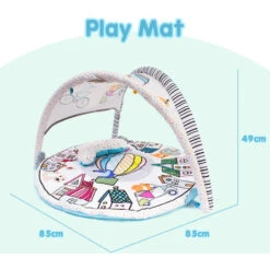 Leogreen Tappetino Attività Per Bambini, Palestrina Multiattivita' Scoperta, 6 Giocattoli, Per Neonati Da 0+ Mesi, 40 Palline Con Borsa, 85x85x49cm, Palloncino -Cameretta Per Bambini 54376900 5