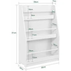SoBuy Libreria Per Bambini Con 3 Ripiani Scaffale Per Giocattoli Scaffale Per Bambini Organizzatore Di Giocattoli Portaoggetti Bianco, KMB45-W -Cameretta Per Bambini 54873762 2