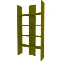 999 - Libreria Cameretta O Soggiorno, Design Moderno Pulito Ed Essenziale 177x90x27 - Verde Militare