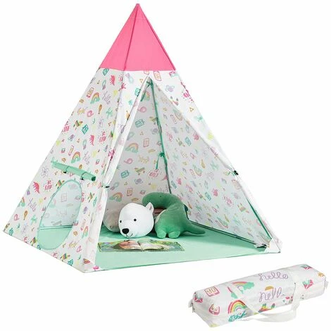SoBuy Tenda Da Gioco Per Bambini Con Porta E Finestra Casetta Per Bambini Tenda Per Bambini 133x133x153 Cm, OSS06 3 SoBuy Tenda Da Gioco Per Bambini Con Porta E Finestra Casetta Per Bambini Tenda Per Bambini 133x133x153 Cm, OSS06