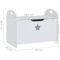 Cassapanca Per Bambini Bianca 62x40x46,5 Cm In MDF VidaXL 9 Cassapanca Per Bambini Bianca 62x40x46,5 Cm In MDF VidaXL -Cameretta Per Bambini 55902639 3