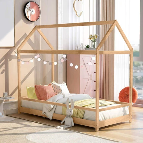 Lettino Montessori Letto Per Bambini Casetta In Legno 80x160cm Husty Legno Naturale 3 Lettino Montessori Letto Per Bambini Casetta In Legno 80x160cm Husty Legno Naturale