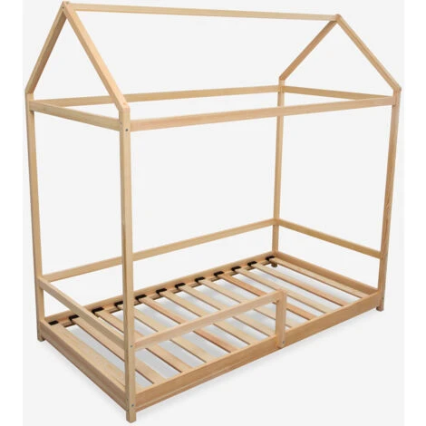 Lettino Montessori Letto Per Bambini Casetta In Legno 80x160cm Husty Legno Naturale 5 Lettino Montessori Letto Per Bambini Casetta In Legno 80x160cm Husty Legno Naturale - immagine 3