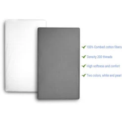 Lenzuolo Da Letto 100% Cotone 70x160, Confezione Da 2 In Grigio Perla E Bianco. Ideale Per I Letti Montessori 11 Lenzuolo Da Letto 100% Cotone 70x160, Confezione Da 2 In Grigio Perla E Bianco. Ideale Per I Letti Montessori -Cameretta Per Bambini 56689237 5