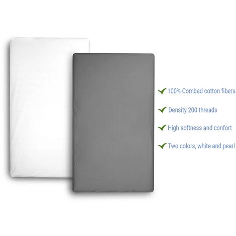 Lenzuolo Da Letto 100% Cotone 70x160, Confezione Da 2 In Grigio Perla E Bianco. Ideale Per I Letti Montessori 7 Lenzuolo Da Letto 100% Cotone 70x160, Confezione Da 2 In Grigio Perla E Bianco. Ideale Per I Letti Montessori - immagine 5