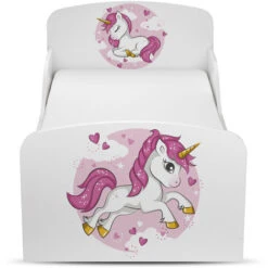 Letto Per Bambini In Legno Con Materasso - Dimensioni: 140x70 - Motivo Lovely Unicorno -Cameretta Per Bambini 58840520 2