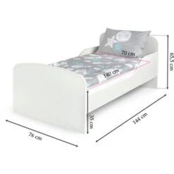 Letto Per Bambini In Legno Con Materasso - Dimensioni: 140x70 - Motivo Lovely Unicorno -Cameretta Per Bambini 58840520 3
