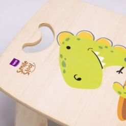 Onlywood Sgabello In Legno Per Bambini DINO Con Disegni Colorati -Cameretta Per Bambini 58974070 3