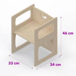 Onlywood Sedia Montessori MAGICWOOD Con Disegni Colorati -Cameretta Per Bambini 58974088 5