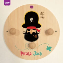 Onlywood Attaccapanni Bambini PIRATI Con Disegni Colorati