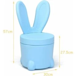 DREAMADE Sgabello Per Bambini, Pouf Contenitore A Forma Di Coniglio Salvaspazio Per Cameretta, Carico 120 Kg 30 X 30 X 27,5 Cm (Azzurro) -Cameretta Per Bambini 59001416 5