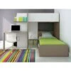Letto A Castello Con Scrivania Integrata 2 X 90 X 190 Cm In Pino Bianco E Marrone - SAMUEL 2 Letto A Castello Con Scrivania Integrata 2 X 90 X 190 Cm In Pino Bianco E Marrone - SAMUEL -Cameretta Per Bambini 59278643 1