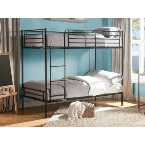 Letto A Castello 2 X 90 X 190 Cm Nero - DUOTIS II 4 Letto A Castello 2 X 90 X 190 Cm Nero - DUOTIS II - immagine 2