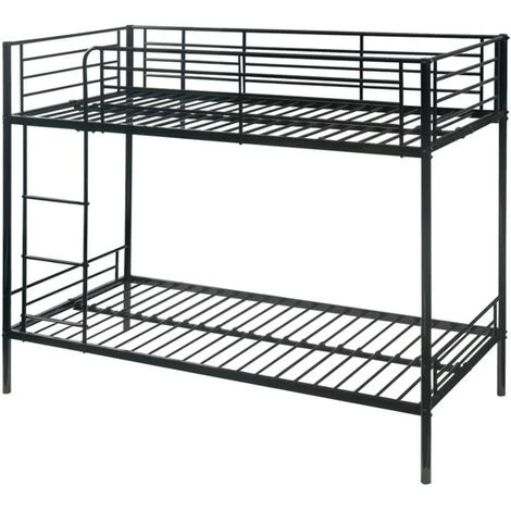 Letto A Castello 2 X 90 X 190 Cm Nero - DUOTIS II 5 Letto A Castello 2 X 90 X 190 Cm Nero - DUOTIS II - immagine 3