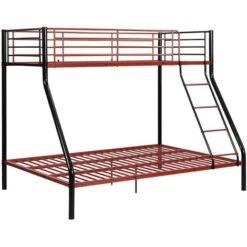 Letto A Castello 90 E 140 X 190 Cm Acciaio Nero E Rosso - ELEVATIO IV -Cameretta Per Bambini 59278954 3