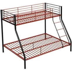 Letto A Castello 90 E 140 X 190 Cm Acciaio Nero E Rosso - ELEVATIO IV -Cameretta Per Bambini 59278954 4