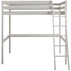 Letto A Soppalco Con Scrivania 140x190 Cm In Pino Massello Sbiancato - GEDEON 11 Letto A Soppalco Con Scrivania 140x190 Cm In Pino Massello Sbiancato - GEDEON -Cameretta Per Bambini 59284117 5