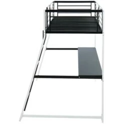 Letto A Soppalco Con Scrivania Integrata 90 X 190 Cm Nero E Bianco - MALICIA + Materasso Incluso -Cameretta Per Bambini 59284554 5