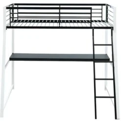 Letto A Soppalco Con Scrivania Integrata 90 X 190 Cm Bianco E Nero - MALICIA 10 Letto A Soppalco Con Scrivania Integrata 90 X 190 Cm Bianco E Nero - MALICIA -Cameretta Per Bambini 59284841 4