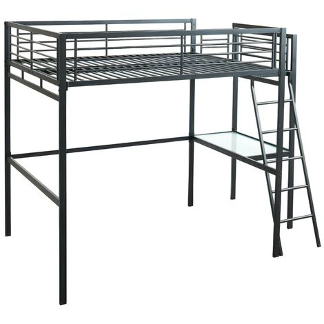 Letto A Soppalco Con Spazio Scrivania Antracite 140 X 190 Cm CASUAL II + Materasso Compreso 4 Letto A Soppalco Con Spazio Scrivania Antracite 140 X 190 Cm CASUAL II + Materasso Compreso - immagine 2