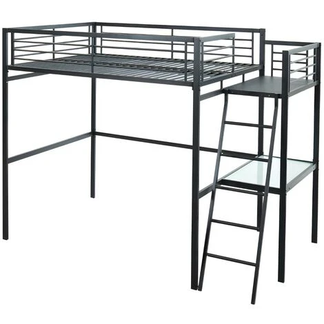 Letto A Soppalco Con Spazio Scrivania Antracite 140 X 190 Cm CASUAL II + Materasso Compreso 5 Letto A Soppalco Con Spazio Scrivania Antracite 140 X 190 Cm CASUAL II + Materasso Compreso - immagine 3