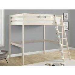 Letto A Soppalco + Materasso 140 X 190 Cm Pino Massello Sbiancato - GEDEON II 8 Letto A Soppalco + Materasso 140 X 190 Cm Pino Massello Sbiancato - GEDEON II -Cameretta Per Bambini 59285328 2