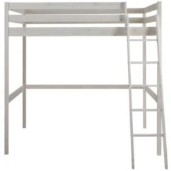 Letto A Soppalco + Materasso 140 X 190 Cm Pino Massello Sbiancato - GEDEON II 11 Letto A Soppalco + Materasso 140 X 190 Cm Pino Massello Sbiancato - GEDEON II -Cameretta Per Bambini 59285328 5