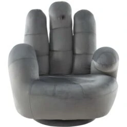 Poltrona Mano Per Bambini Girevole In Velluto Antracite - CATCHY -Cameretta Per Bambini 59285400 3