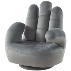 Poltrona Mano Per Bambini Girevole In Velluto Antracite - CATCHY -Cameretta Per Bambini 59285400 4