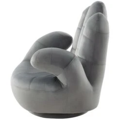 Poltrona Mano Per Bambini Girevole In Velluto Antracite - CATCHY -Cameretta Per Bambini 59285400 5