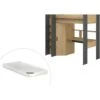 Letto A Soppalco Con Scrivania E Armadio 90 X 200 Cm Rovere E Antracite + Materasso - AUCKLAND 1 Letto A Soppalco Con Scrivania E Armadio 90 X 200 Cm Rovere E Antracite + Materasso - AUCKLAND -Cameretta Per Bambini 59290718 1