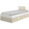Letto Singolo Con Letto Estraibile 90 X 190 Cm Quercia E Bianco - SONIA -Cameretta Per Bambini 59291128 1