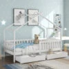 Letto Per Bambini Con 2 Cassetti - Letto Per Bambini In Legno Massello Di Pino Bianco - Rete Inclusa - 90 X 200 Cm 2 Letto Per Bambini Con 2 Cassetti - Letto Per Bambini In Legno Massello Di Pino Bianco - Rete Inclusa - 90 X 200 Cm -Cameretta Per Bambini 59825777 1