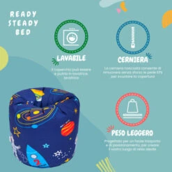 Ready Steady Bed Pouf Con Personaggi Per Bambini, Pouf Per Bambini, OFFERTE BLACK FRIDAY, Space Boy -Cameretta Per Bambini 60310802 5