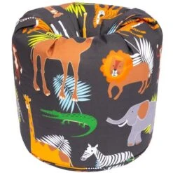 Ready Steady Bed Pouf Con Personaggi Per Bambini, Mobili Per Camera Da Letto Per Bambini, Pouf Per Sala Giochi, Africa